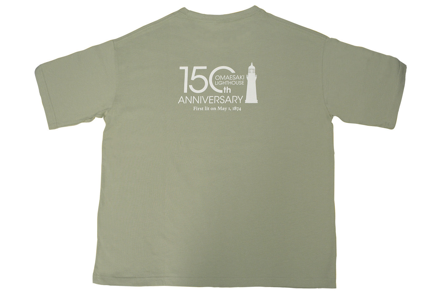 御前埼灯台150周年記念Tシャツ_セージグリーン